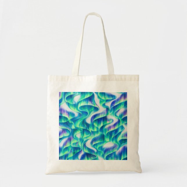 Aurora Borealis Northern Lights Abstract Pattern Tote Bag (Front)