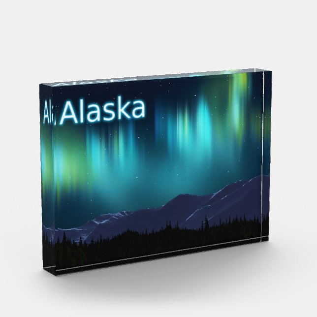 Aurora Borealis - Northern Lights Acrylic Award (Left)