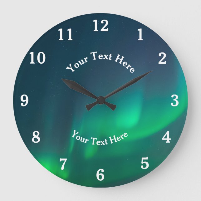Aurora Borealis Northern Lights Alaska Arctic Larg Large Clock (Front)