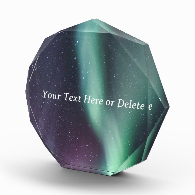 Aurora Borealis Northern lights Alaska sky Green Acrylic Award (Right)