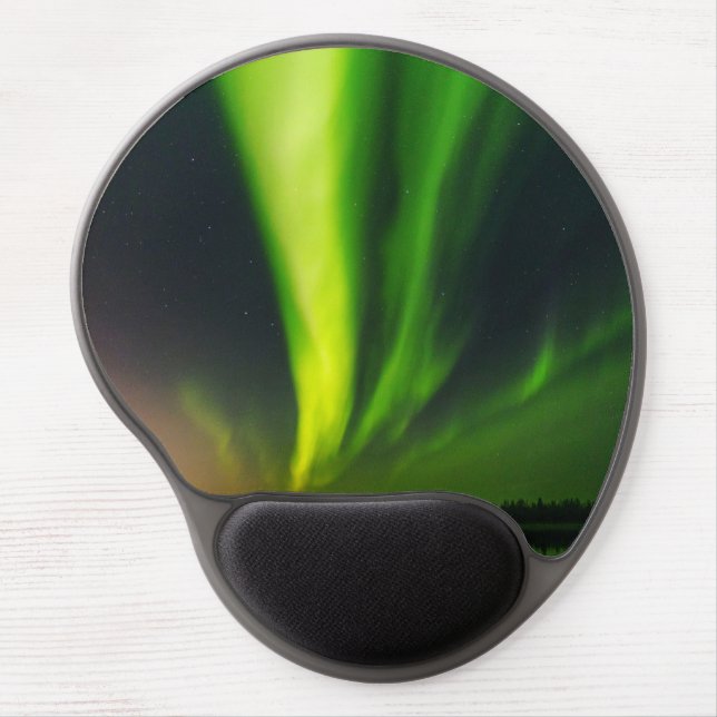 Aurora Borealis Northern lights Alaska sky Green Gel Mouse Pad (Front)