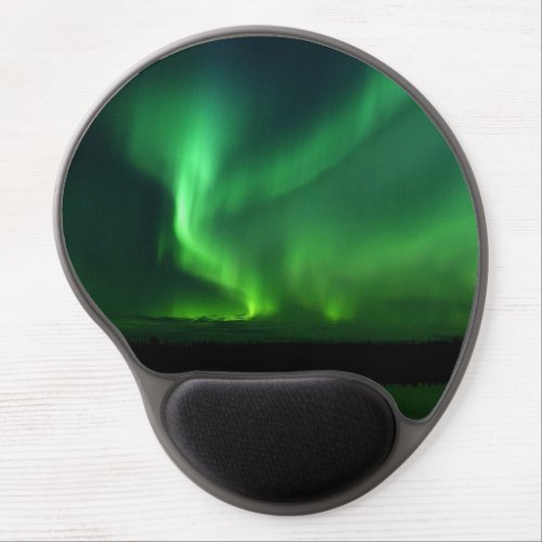Aurora Borealis Northern lights Alaska sky Green Gel Mouse Pad
