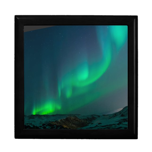 Aurora Borealis Northern lights Alaska sky Green Gift Box (Front)