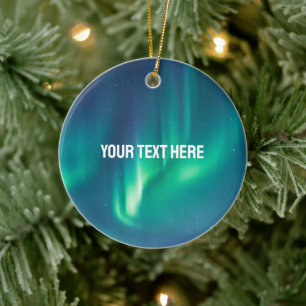Aurora Borealis Northern lights arctic night sky C Ceramic Ornament