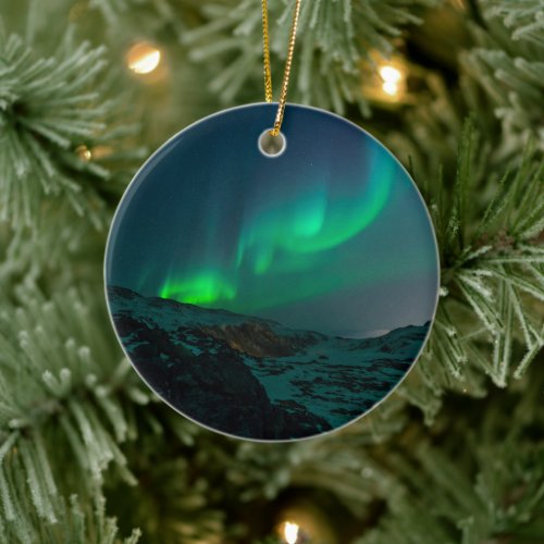 Aurora Borealis Northern lights arctic night sky Ceramic Ornament