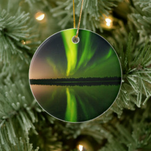 Aurora Borealis Northern lights arctic night sky Ceramic Ornament