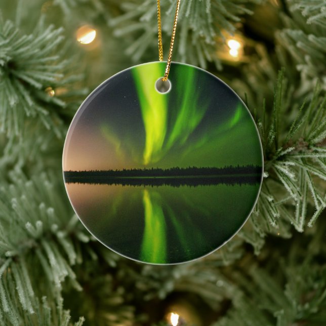 Aurora Borealis Northern lights arctic night sky Ceramic Ornament (Tree)