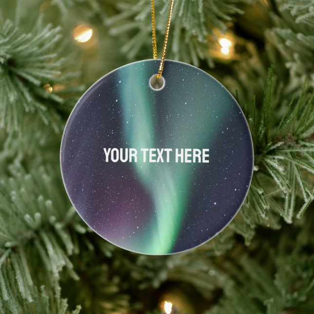 Aurora Borealis Northern lights arctic night sky  Ceramic Ornament (Tree)