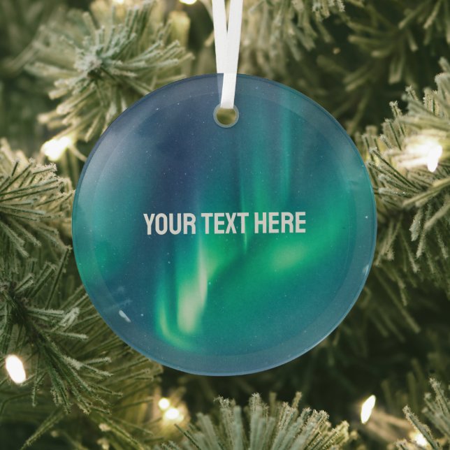 Aurora Borealis Northern lights arctic night sky  Glass Ornament (Insitu)
