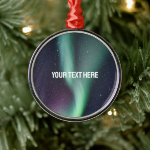 Aurora Borealis Northern lights arctic night sky  Metal Ornament