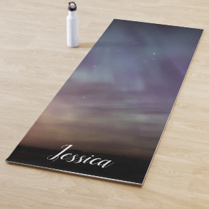 Aurora Borealis Northern lights Arctic sky night Yoga Mat