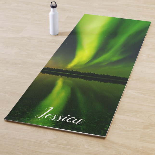 Aurora Borealis Northern lights Arctic sky night  Yoga Mat (In Situ)