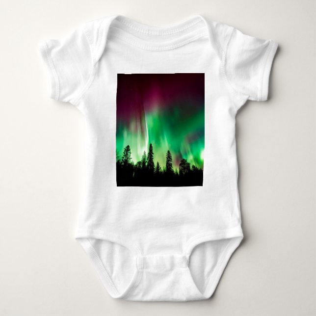 Aurora borealis northern lights baby bodysuit (Front)
