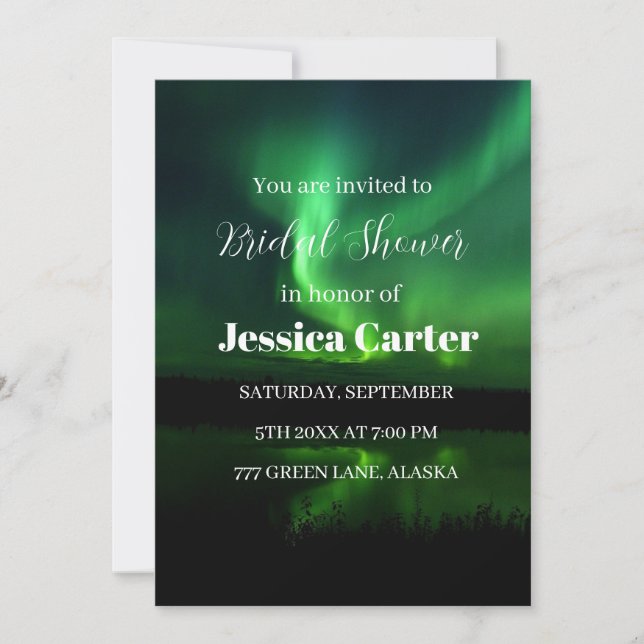 Aurora Borealis Northern Lights Bridal Shower  Invitation (Front)