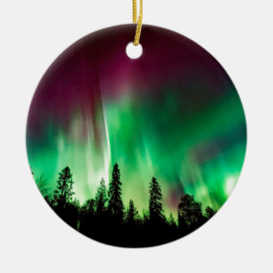 Aurora borealis northern lights ceramic ornament