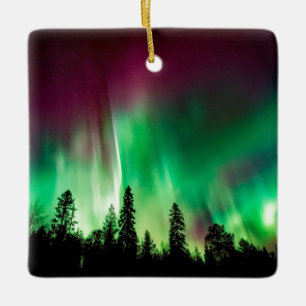 Aurora borealis northern lights ceramic ornament