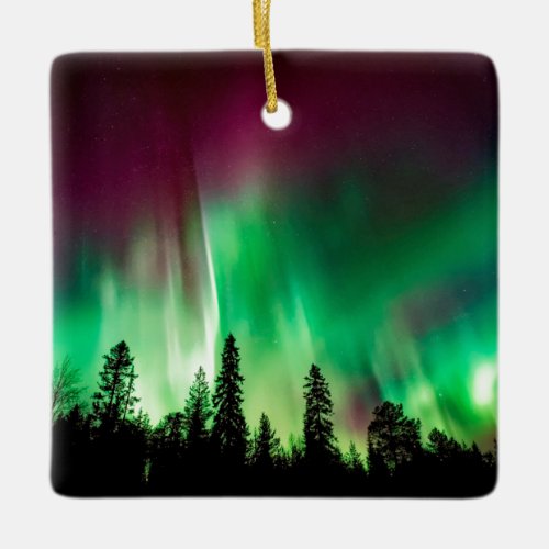 Aurora borealis northern lights ceramic ornament