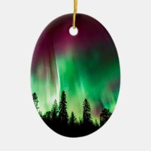 Aurora borealis northern lights ceramic ornament