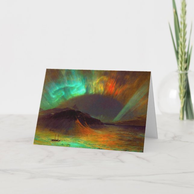 Aurora Borealis,  Northern Lights Christmas Card (Front)
