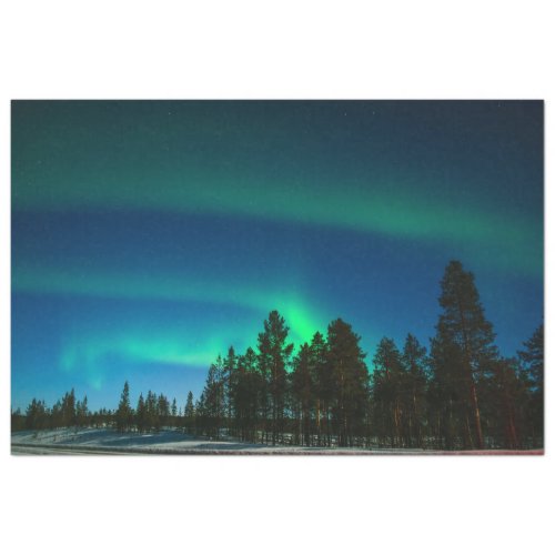 Aurora Borealis Northern Lights Forest Decoupage Tissue Paper