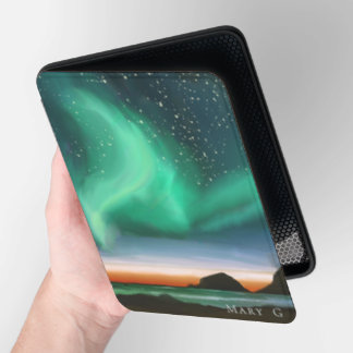Aurora Borealis Northern Lights Hand Painted Name Kindle Cover