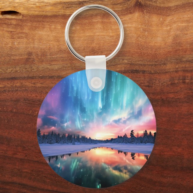 Aurora Borealis, Northern Lights, Keychain (Back)