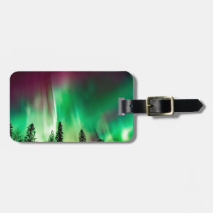 Aurora borealis northern lights luggage tag