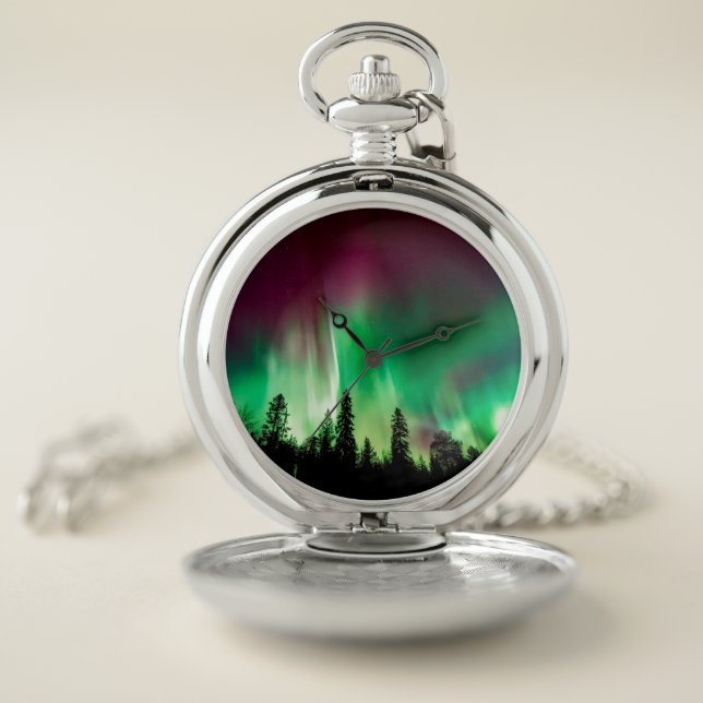 Aurora borealis northern lights pocket watch (Inside)