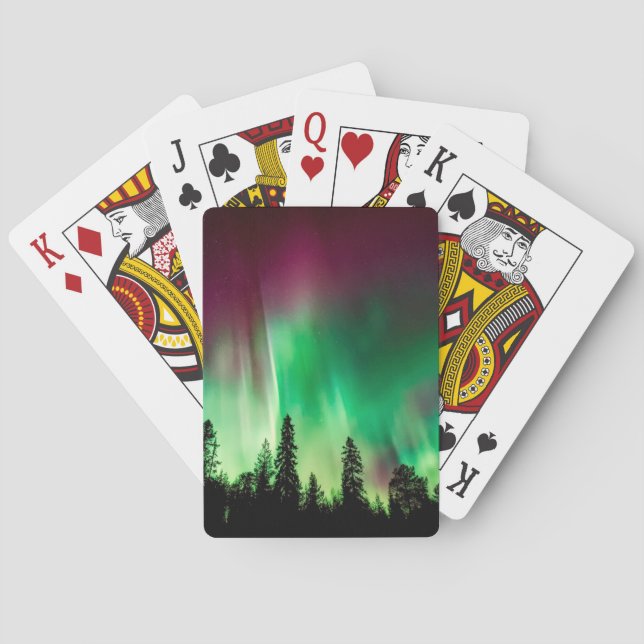 Aurora borealis northern lights poker cards (Back)