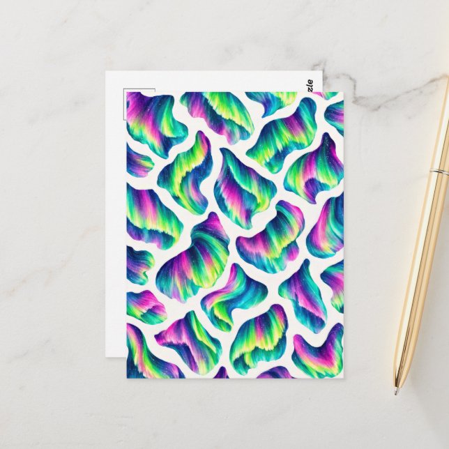 Aurora Borealis Northern Lights Postcard (Front/Back In Situ)
