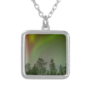 Aurora Borealis Northern Lights Skies Glow Sparkle Silver Plated Necklace