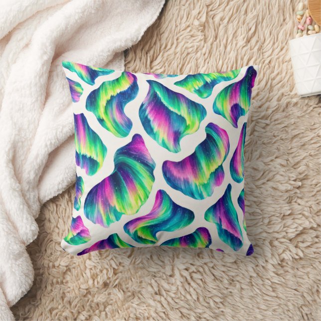 Aurora Borealis Northern Lights Throw Pillow (Blanket)