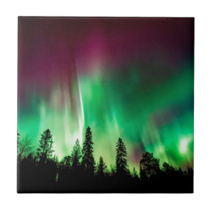Aurora borealis northern lights tile