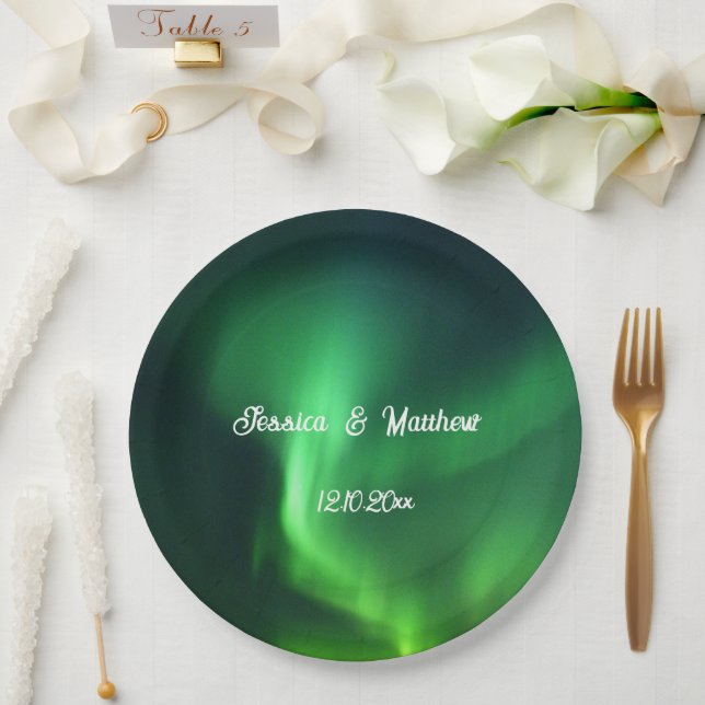 Aurora Borealis Northern Lights Weddings Paper Plates (Wedding)