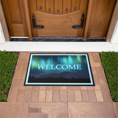 Aurora Borealis Northern Lights _ Welcome Doormat