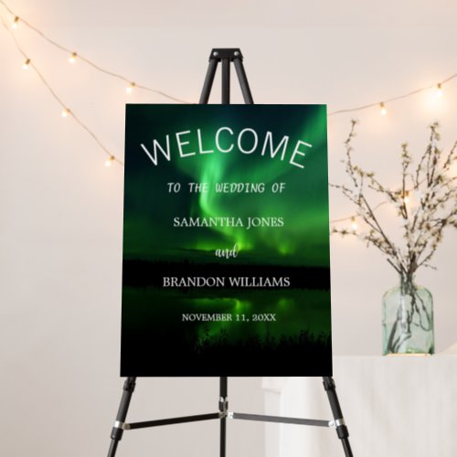 Aurora Borealis Northern Lights Welcome Sign 