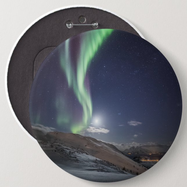 Aurora Borealis Norway Button (Front & Back)