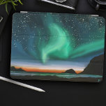Aurora Borealis - Oil Painting iPad Pro Cover<br><div class="desc">A beautiful aurora borealis in the starry night. 
 Reflections on the sea. 
 Hand Painted by fantabuloustef - 2023</div>