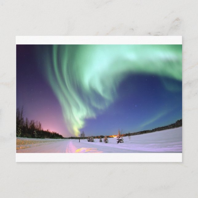 Aurora Borealis, or Northern Lights, Alaska Postcard (Front)