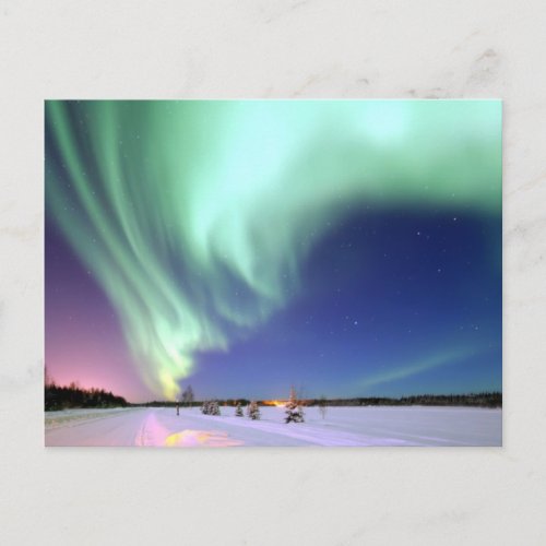 Aurora Borealis over Alaska Postcard