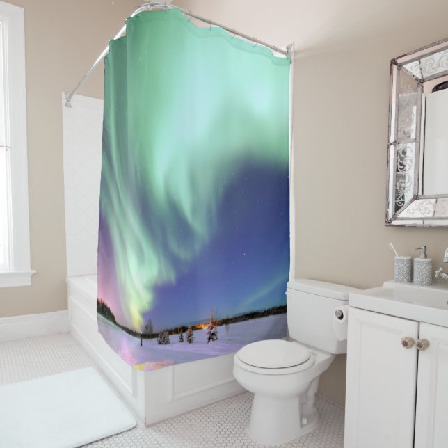Aurora Borealis over Alaska Shower Curtain (In Situ)
