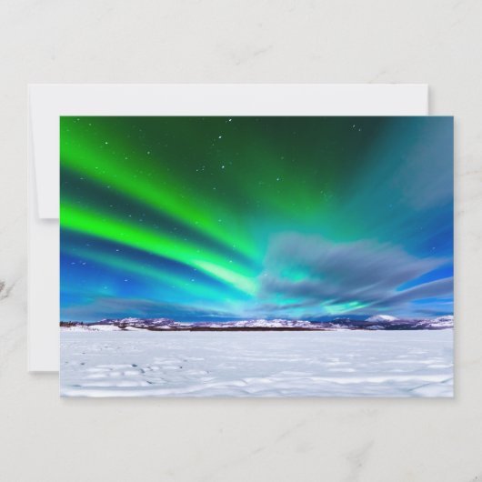 Aurora borealis over frozen Lake Laberge, Yukon (Front)