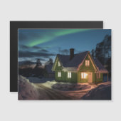 Aurora borealis over winter cabin (Front/Back)