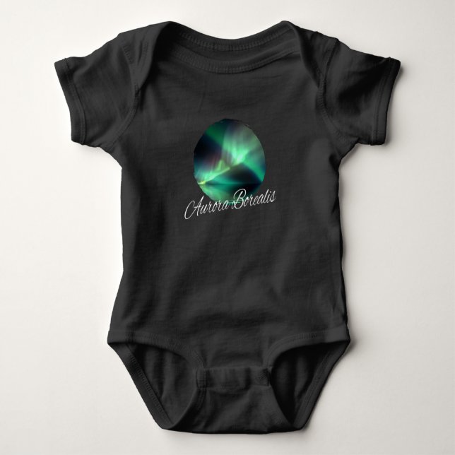 Aurora Borealis Polar Lights Baby Bodysuit (Front)