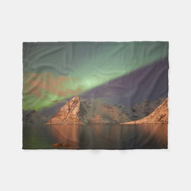 Aurora Borealis, Polar Lights Fleece Blanket (Front (Horizontal))