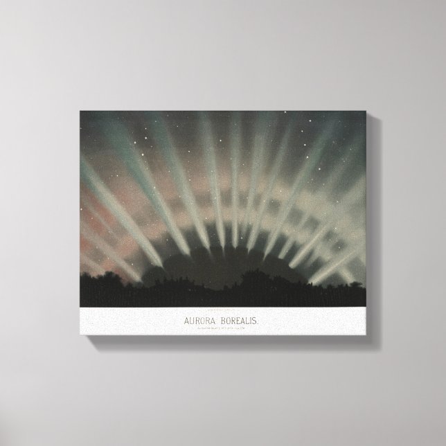 Aurora Borealis Print, Trouvelot, 1881, Restored Canvas Print (Front)