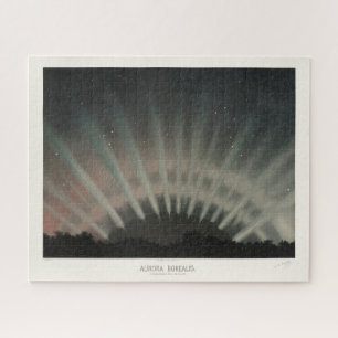 Aurora Borealis Print, Trouvelot, 1881, Restored Jigsaw Puzzle