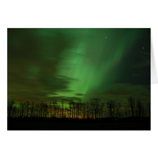 Aurora Borealis Real Northern Lights Michigan Cards (Front Horizontal)