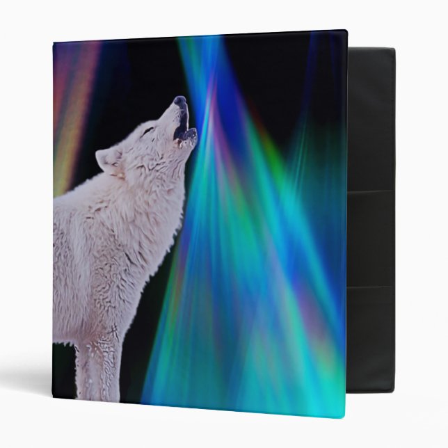Aurora Borealis Wolf Song | Rainbow Binder (Front/Inside)