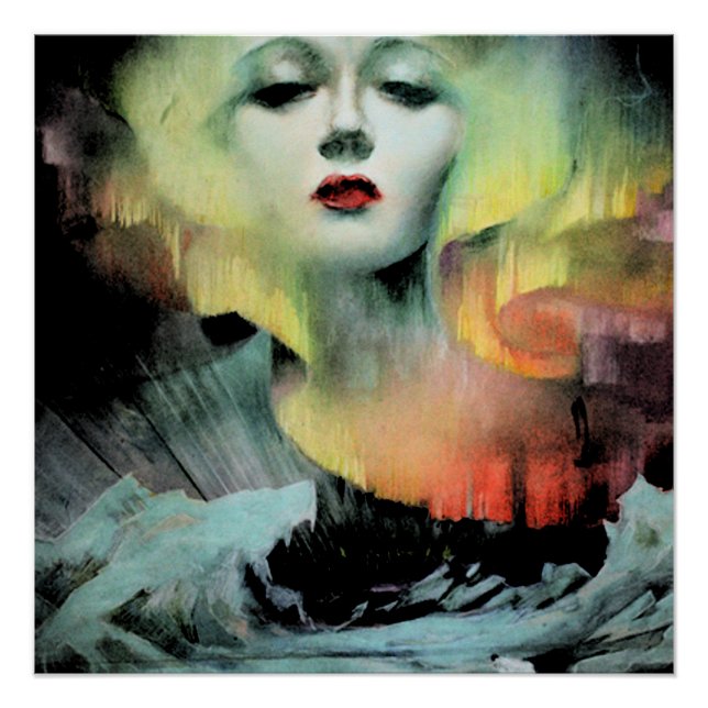 Aurora by Clive Henry dark colorful night Poster (Front)